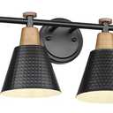 FEMILA Black 6 Light Bathroom Vanity Light, Vintage Bathroom Light Fixtures Over Mirror, E26 Base, 4FG59B-6W BK (45")
