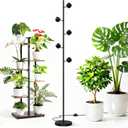 Barrina T1X5 Floor Grow Lights for Indoor Plants, 50W, 5000K, Full Spectrum, Adjustable 5 Heads, High PPFD, 6FT with Foot Switch, Vertical Plant Lights for Growing
