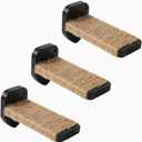3 Pcs Cat Steps and Perches for Wall, Climbing Shelf With Hemp Rope, Wall-Mounted Furniture Set With Scratching Pads for Playing (Black)