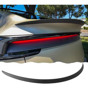 STSEV01 Rear Spoiler Fit for New Tesla Model Y Juniper 2026, Upgraded Sporty Performance OEM Appearance Type, Rear Trunk Lip Wing Exterior Accessories, Tape Installation (Carbon Fiber Style)