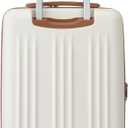 Kono Small 20 Inch Expandable Carry On Luggage with Quiet Spinner Wheels & TSA Lock, Scratch and Drop Resistant PC+ABS Hardside 22x14x9 Airline Approved Suitcase, Cream White & Brown