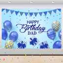 Happy Birthday Dad Backdrop Banner - Man Father Birthday Party Background - Daddy Birthday Super Dad Party Photography Background Decoration - 6 x 4 Feet