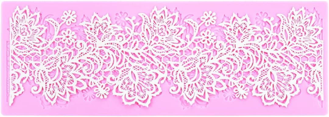 Flower Embossing Candy Silicone Mold Lace Pattern Sugar Craft Cake Decoration, Lace Mat Wedding Cake Decoration Tool