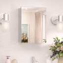 TokeShimi 14x18 Bathroom Mirror Medicine Cabinet Aluminum, Tempered Mirror with Adjustable Storage Frameless Silver Farmhouse Medicine Cabinet Recessed or Surface Mount Metal Modern