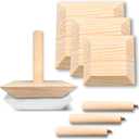 3-Pack Square Pottery Molds Wood Pottery Tools with Handle Top Forms for DIY Bowls Plate Dish Slump Press Art Making Pottery Tools for Handbuilding(4.5" 5.5" 6.5")