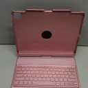 TQQ iPad Air 13 Inch Case Keyboard (M3 2025 / M2 2024), iPad Pro 12.9 (6th, 5th, 4th, 3rd Gen) Keyboard - 360 Rotatable, 7-Color Backlight, Multi-Touch Trackpad, Thin & Light (Pink)