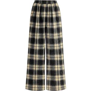 PRETTYGARDEN Casual Women's Pants 2026 Elastic Waist Palazzo Long Pajama Wide Leg Trousers Knit Fall Outfits with Pockets, Medium