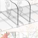 Rose Purse Dividers for Closet, 2 Pack Clear Clutch Purse Closet Organizers, Adjustable Handbag Storage Organizers, Plastic Bookshelf Separator Dividers for Bedroom Office