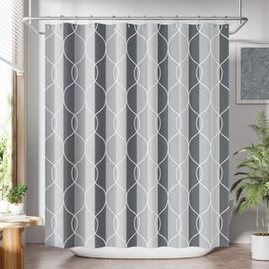 AmazerBath Shower Curtain Grey-Purple, Geometric Multi Color Block Cloth Shower Curtain Sets with 12 Shower Curtain Hooks, Washable Farmhouse Fabric Polyester Bathroom Shower Curtains, 72x72 Inches