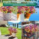 24 Bundles Artificial Flowers for Outdoor, UV Resistant Faux Artificial Plants No Fade Fake Plastic Flowers for Decoration Indoor Outside Garden Porch Window Box Home Wedding Farmhouse- Mix Color
