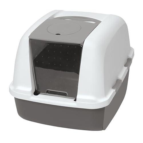 5 Catit Airsift Jumbo Hooded Litter Pan, Warm Gray - Privacy and Easy Access for Cleaning - Ideal for Larger or Multiple Cat Households