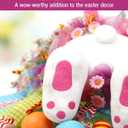 Easter Bunny Butt Wreath, Spring Door Decoration Kit, Colorful Ribbon and Floral Design, 18 x 15.9 Inches, Indoor Outdoor Welcome Sign (Classic)