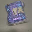 2 x Hiroyuki Iridescent Makeup Bag, 14 inches Cosmetic Bag, Large Capacity Travel Pouch (Face, blue)