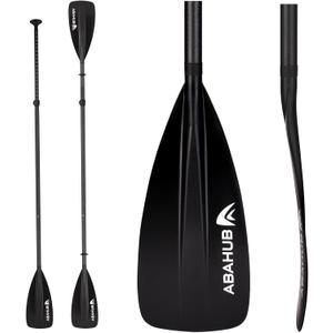 Abahub 1 x 4 Section Carbon SUP Paddle/Kayak Oar, Adjustable Stand up Paddleboard Paddles, Lightweight Carbon Shaft Black Plastic Blade