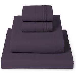 Mellanni Queen Sheets Set - 4 PC Iconic Collection Bedding - Hotel Luxury, Extra Soft, Cooling Bed Sheets - Wrinkle, Fade, Stain Resistant (Queen, Purple)