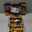 Vanvimen 4 Pcs Alloy Construction Truck Toys for 2 3 4 5 Year Old Boys, 9" Construction Vehicles with Light & Sound, Truck Toys for 1 2 3 Year Old Boys, Ideas 2 3 4 5 Year Old Boy Birthday Gifts (Yellow)