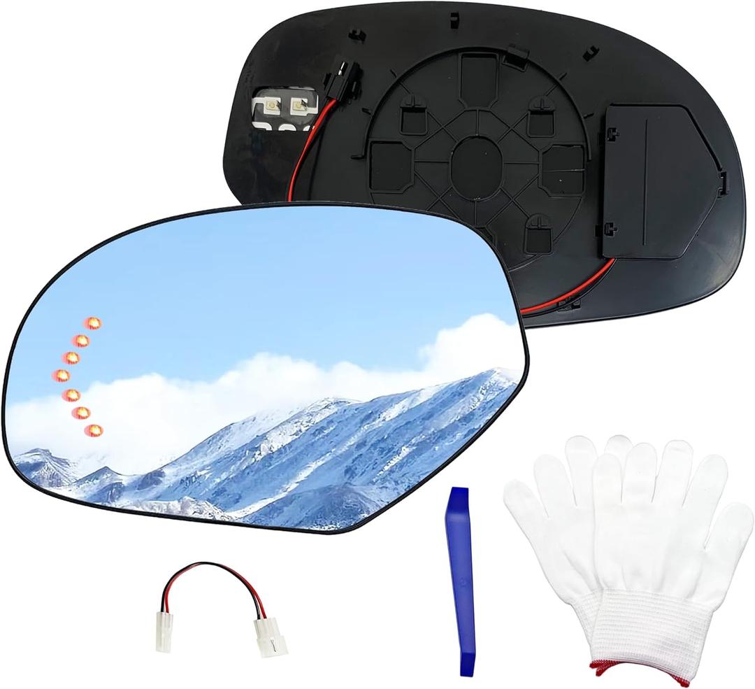 Driver Left Side Mirror Glass 2007-2014 For Chevrolet Silverado,Tahoe,Chevy Suburban,Avalanche,GMC Yukon,Cadillac Escalade,GMC Sierra with Turn Signal GM1324138
