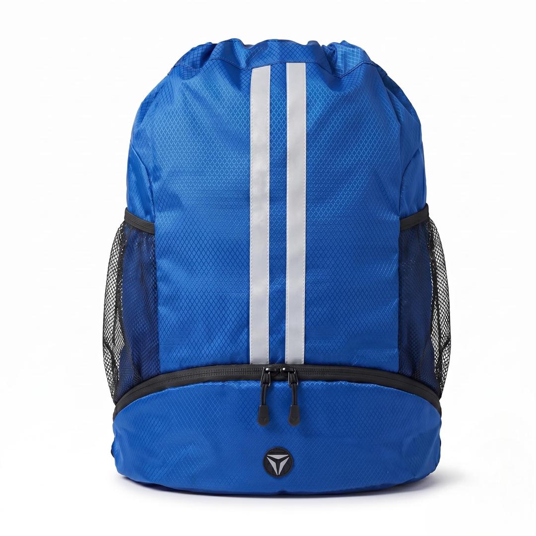 Thorza Drawstring Backpack, Water-Repellent, Shoe Compartment, Cyanine Blue