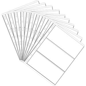 3 Pockets Paper Money Collection Supplies Pages, 10 Sheets Money Stamp Page Holders Currency Collecting Book Album Sleeves for Standard 9-Hole Coin Collector Binder (7.67 x 3.34 inch Each pocket)