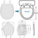 Hibbent Potty Training Toilet Seat, Built-in Magnetic Seat, Lid with Oval Cover, Never Loosen and Slow Close Convertible Toilet Seat for Kids, Adult and Child (White, Round)