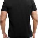 X RAY Men's V-Neck T-Shirts, Soft Cotton Short Sleeve Casual Slim Fit V Neck T Shirts for Men (Black, XXL)