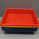 Storex Letter Size Flat Storage Tray Organizer Bin for Classroom, Office and Home, Assorted Colors, 5-Pack (62514E05C)