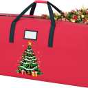Large Christmas Tree Bag Heavy Duty Christmas Tree Storage Bag 9ft Tree 600D Oxford Material Christmas Tree Ornament Storage Bag Huge Xmas Tree Storage Container for Artificial Tree (Red)