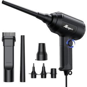 ATEngeus Air Duster, Stepless Speed Electric Air Duster, Multi-Use Compressed Air Duster, Keyboard Cleaner, Replace Canned Air, Air Blower for Clean Dust, Hairs, Laptop, PC (Black)
