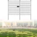 No Dig Fence Tall Garden Fence, 5 Panels Dog Fence Animal Barrier, Arched Flower Bed Edging Ornamental Wire Border for Yard Patio (5 Panels - 18 in(H) X 10 ft(L) - with Gate)