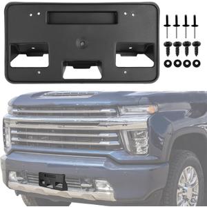 Front Bumper License Plate Frame Bracket Holder Compatible for 2020-2023 Chevy Silverado 2500 HD 3500 HD 84186106 GM1068212
