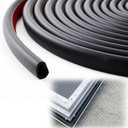 35 ft Trailer Ramp & Swing Door Seal, High Elastic Rubber Weather Stripping, Adhesive Backing Blocks Rain Dust Insects, Noise Reduction, Cuttable