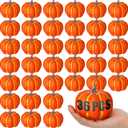 Liliful 36 Pack 4 Inch Fall Harvest Artificial Pumpkins Crafts Rustic Decorative Pumpkin Foam Pumpkins Decoration for Halloween Thanksgiving Wedding Dining Table Centerpiece Decorating (Orange)