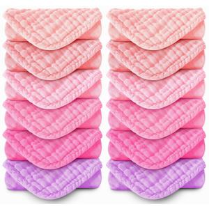 MOON PARK Baby Washcloths, 12 Pack - 12x12 Inches, Small Burp Cloths and Baby Wipes - 100% Cotton Muslin Ultra Soft for Newborn, Infant and Toddlers - Pink, Purple and Sakura Series MOON PARK Baby Washcloths, 12 Pack - 12x12 Inches, Small Burp Cloths and Baby Wipes - 100% Cotton Muslin Ultra Soft for Newborn, Infant and Toddlers - Pink, Purple and Sakura Series