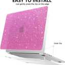 AKIT Compatible with MacBook Air 13 inch Case Sparkly 2025 2024-2022 M4 M3 M2 A3240 A3113 A2681, Glossy Glitter [Anti-Cracking] Hard Shell Laptop Case Cover for MacBook Air 13.6 inch 2025, Hot Pink