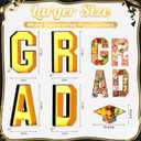 Grad Charcuterie Letters Fillable, 13.78'' Gold Black Grad Cardboard for Charcuterie, Graduation Letter Tray with Doctoral Cap for Chocolate Flowers Cupcakes Box, Class of 2026 Graduation Decoration