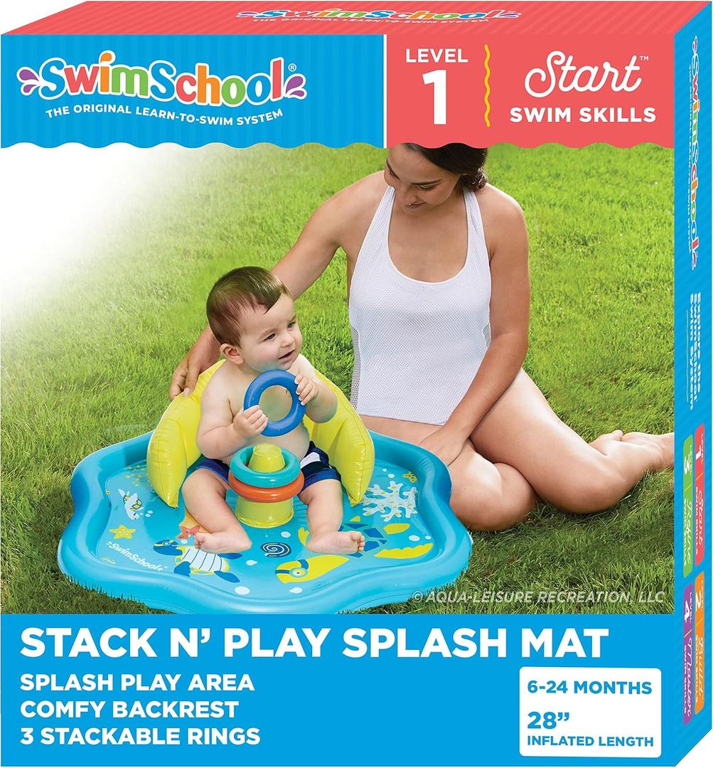 SwimSchool Infant Baby Pool Floats, Free Swimming, Super Buoyant  Ages 6-24 Months  Multiple Colors/Styles  Adjustable Canopies and Seats, Splash & Play Baby Floaties