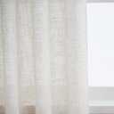 Natural Linen Semi Sheer Curtains Tab Top Light Filtering Elegant Curtains & Drapes for Living Room 52 x 90 Inch Length, Set of 2 Panels