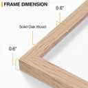 decorUhome Solid Oak Wood 16x20 Picture Frame, Display Pictures 11x14 with Mat or 16x20 without Mat, Wall Hanging Poster Frame, Natural, 1 Pack