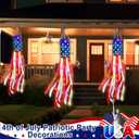 3 Pcs Large 70"+60"+40" American Windsock Heavy Duty, Memorial Day Decorations,Patriotic Fourth of July Outdoor Decor,American USA Flag Windsocks,Red White and Blue Decor for 4th of July,Outside