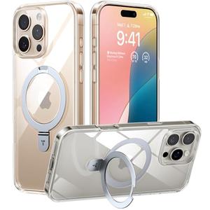 TORRAS for iPhone 16 Pro Max Case Clear with Stand, [Fit for MagSafe][Shockproof Military Grade Protection] Slim Magnetic Phone Case for iPhone 16 Pro Max 6.9" 2024