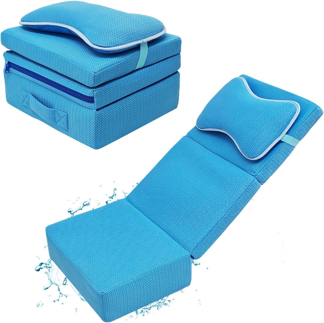 Hot Tub Booster Seat for Adults, Thickened Bathtub Cushion with Backrest and Removable Bath Pillow, 3D Air Mesh Hot Tub Seat Accssories, Full Body Support for Back Pain Relief, Relaxing Spa