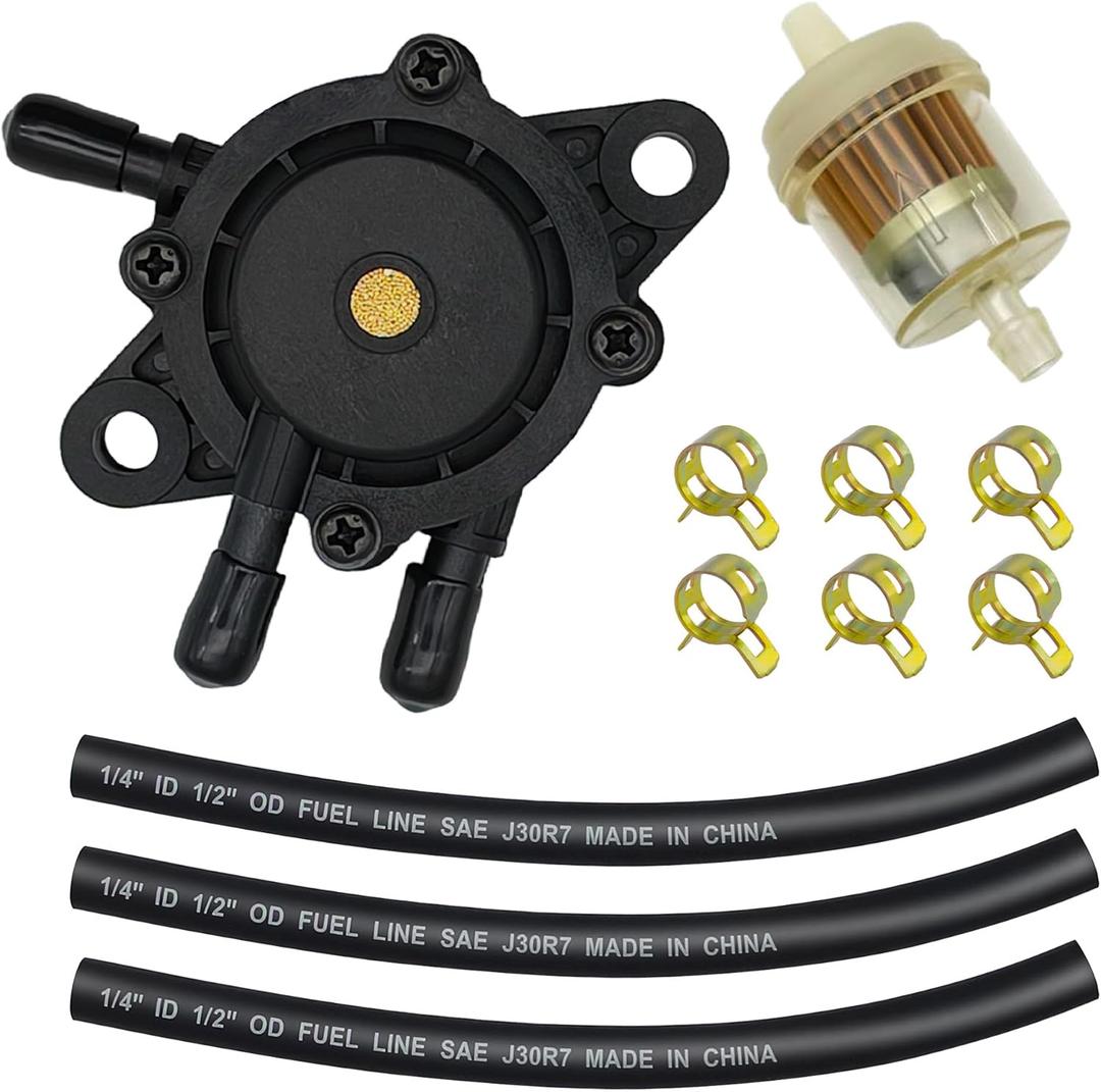 Strongthium Fuel Pump with Filter & Hose for Kohler Kawasaki Honda Briggs and Stratton Cub Cadet MTD