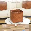 13x13x13 Laundry Baskets Hampers, Wicker Storage Baskets for Shelves, Woven Basket for Blankets, Clothes, Organizer Storage Bins with Handles, Set of 4-Brown