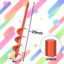 4" x 25" Upgraded Auger Drill Bit for Planting, Extanded Length Garden Auger Drill Bit for 3/8" Hex Drive Drill, Garden Spiral Hole Drill Planter for Bulb Planting, Bedding Plants, Umbrella Holes