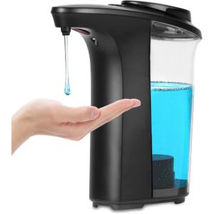 FKWin Automatic Soap Dispenser, Touchless Hand Soap Dispensers 17oz/500ml with 5 Adjustable Soap Levels, Kitchen Soap Dispensers, Liquid Hand Soap Dispenser Bathroom, Black
