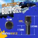14x1.25 OEM Lug Bolts Fit for BMW 2-Series 3-Series 4-Series 5-Series 6-Series 7-Series X1 X2 X3 X4 X5 X6 M3 M4 M5 M6 i3 i8, M14x1.25 Lug Bolts Black 20PC 28mm Shank Length Conical Seat
