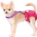 Paw Inspired Dog Diaper Suspenders with Velcro Fasteners | Stretchy Adjustable Suspenders for Female and Male Disposable and Washable Diapers | Fits Small, Medium and Large Size Pets (XS/S, Purple)
