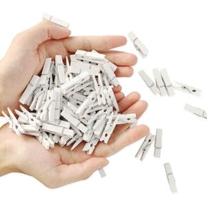 Mr. Pen Mini Wooden Clothes Pins for Photo, 1.4 Inch, 132 Pack, White, Small Craft Clips for Card Making, Hanging Pictures, Party Favors, DIY Art Projects, Miniature Decorations, Durable Spring