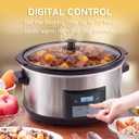 8.5 Qt Large Slow Cooker with Timer for 10+ People-Silver, 8.5 Quarts