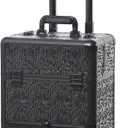 Rolling Train Case with Drawer - Makeup Cosmetic Organizer Traveling Trolley 